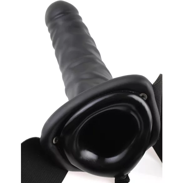 Pipedream Fetish Strap-On 8 - vibratore cavo indossabile (nero)