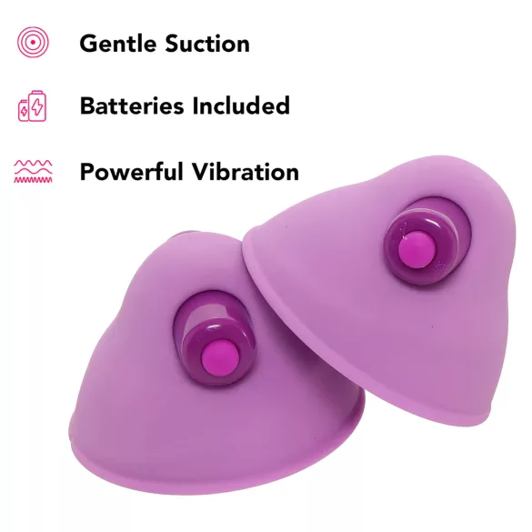Fantasy For Her coppia di succhiotti vibranti per capezzoli - viola