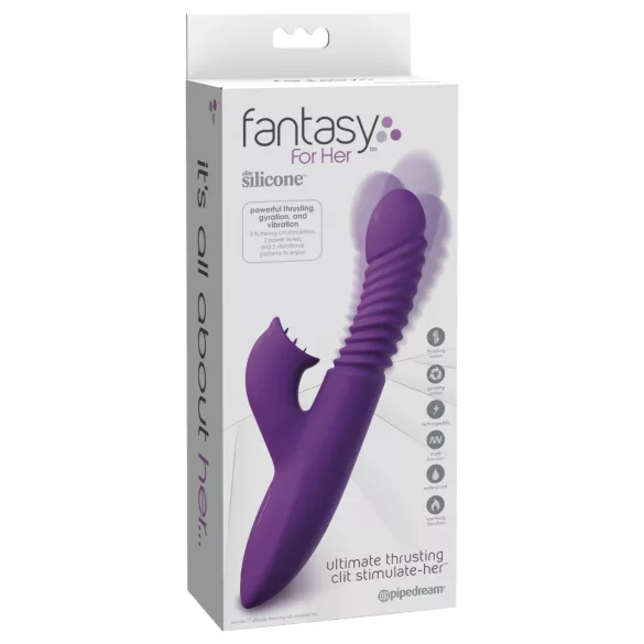 Fantasy For Her - vibratore spingente 3 in 1 con funzione riscaldante (viola)