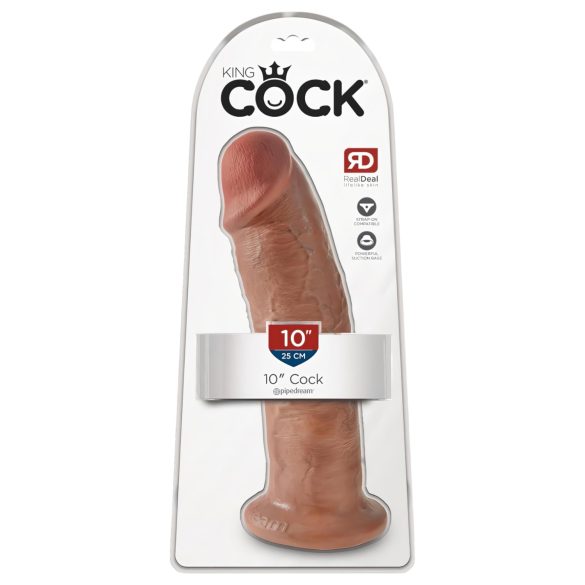 King Cock 25cm - Dildo con Ventosa Grande - Natural Scuro