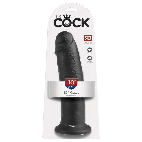 King Cock 10 - Dildo con ventosa (25cm) - nero