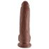 King Cock 9 - grande dildo con testicoli e ventosa (23 cm) - marrone