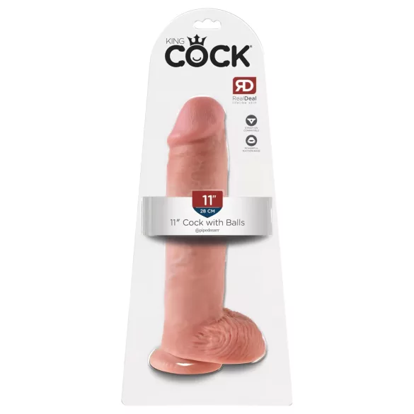 King Cock - dildo realistico con ventosa e testicoli 28cm - color carne