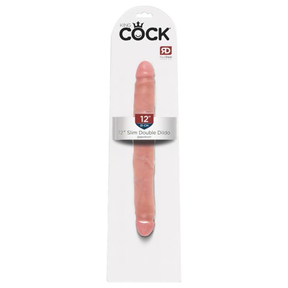 King Cock - doppio dildo realistico slim 31cm - colore naturale