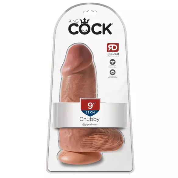 King Cock - dildo realistico con ventosa - 23cm - color carne scura