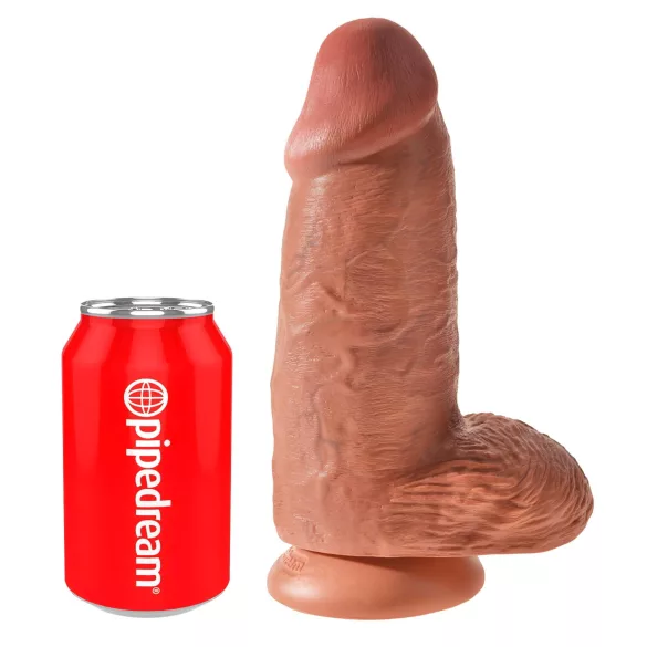 King Cock - dildo realistico con ventosa - 23cm - color carne scura