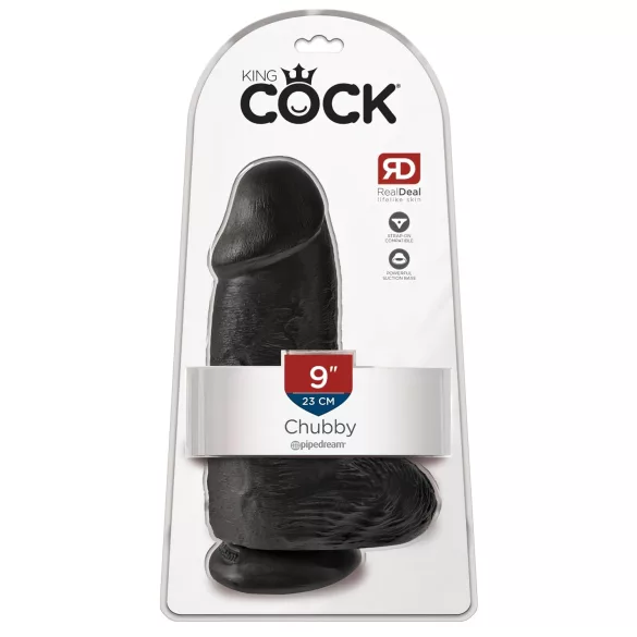 King Cock - dildo realistico con ventosa e testicoli - 23 cm nero