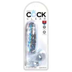   King Cock Clear 6 - dildo realistico con testicoli ventosa 15cm