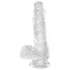 King Cock Clear 6 - dildo realistico con testicoli ventosa 15cm
