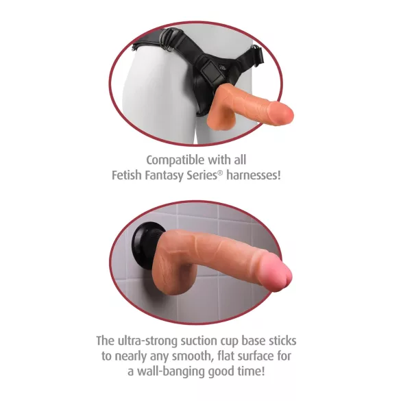 Real Feel Deluxe No.1 - vibratore realistico con testicoli - colore naturale