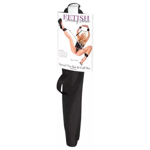 Pipedream - Fetish Spread'em Bar - barra divaricatrice con manette (argento)
