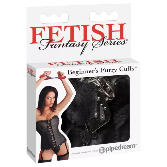 Fetish Fantasy - manette in peluche (nere)