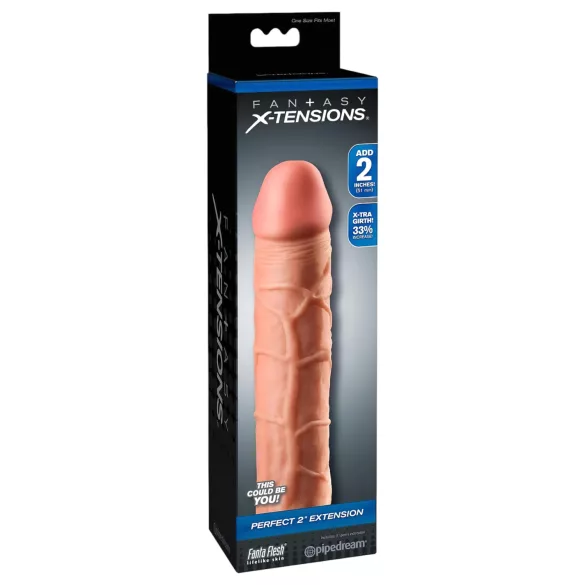 Pipedream - X-TENSION Perfect 2 - estensione peniena realistica (20,3 cm, color carne)