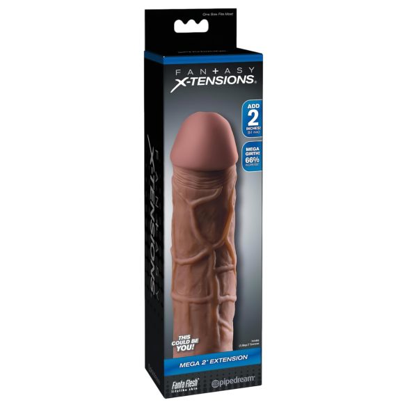 X-TENSION Mega 2 - Estensione Realistica del Pene (20,3cm) - Naturale Scuro
