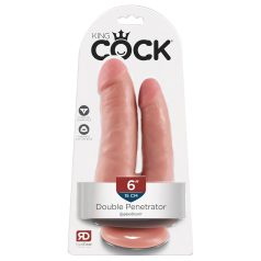   King Cock Double Penetrator - dildo doppio realistico - silicone beige