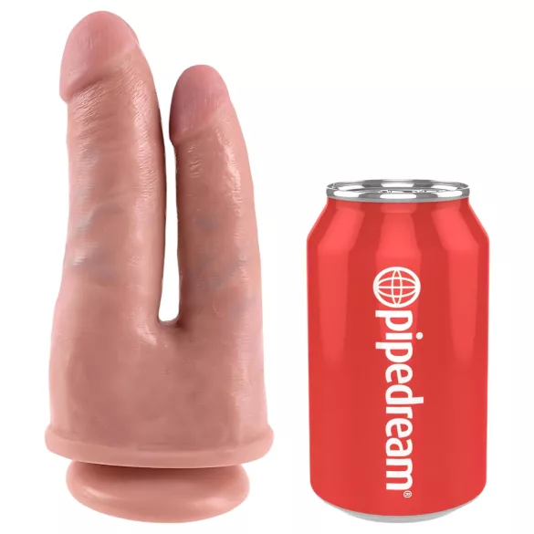 King Cock Double Penetrator - dildo doppio realistico - silicone beige