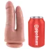 King Cock Double Penetrator - dildo doppio realistico - silicone beige
