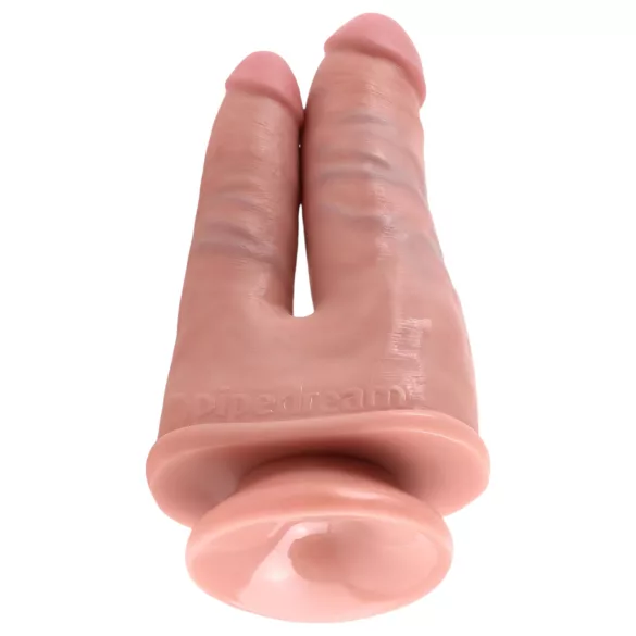 King Cock Double Penetrator - dildo doppio realistico - silicone beige