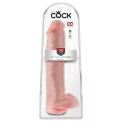   King Cock - dildo realistico con testicoli e ventosa - 38 cm natuale