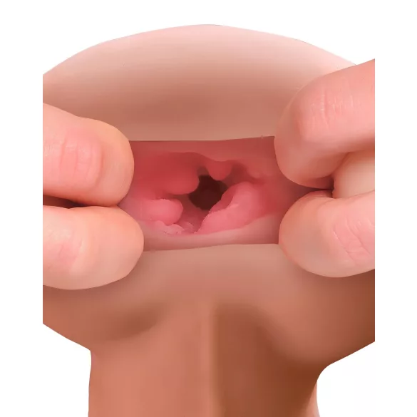 PDX Reach Around - finta vagina 2 in 1 e guaina per pene (color carne)