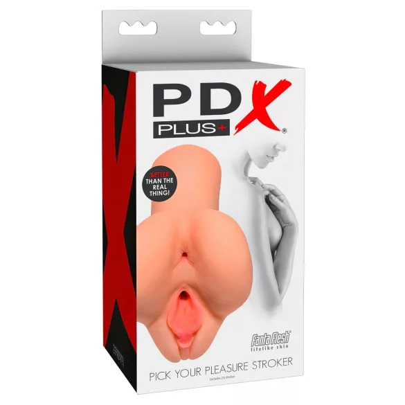PDX Pick Your Pleasure - masturbatore realistico 2 in 1 (color carne)