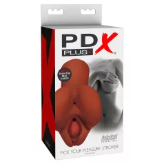   PDX Pick Your Pleasure - masturbatore realistico 2 in 1 (marrone)