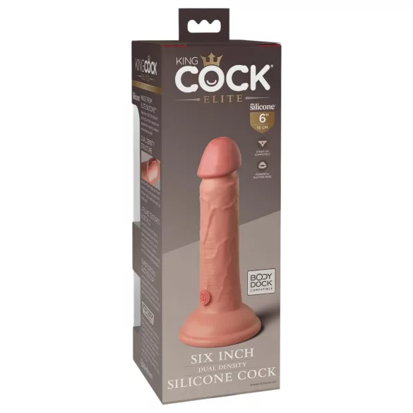 King Cock Elite 6 - dildo realistico con ventosa 15cm - color carne