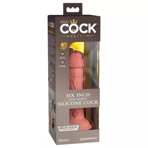 King Cock Elite 6 - dildo realistico con ventosa 15cm - color carne