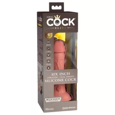 King Cock Elite 6 - vibratore con ventosa (15 cm) - naturale