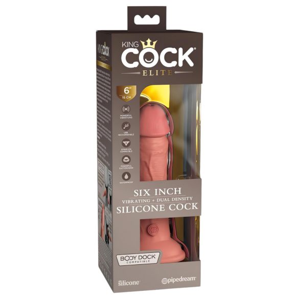 King Cock Elite 6 - vibratore realistico 15 cm - pelle scura
