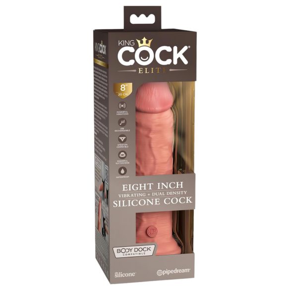 King Cock Elite 8 - vibratore realistico con ventosa - 20 cm - color carne