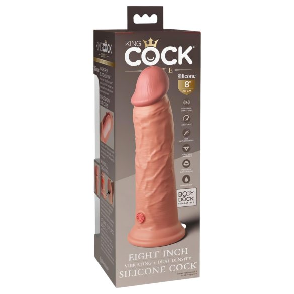 King Cock Elite 8 - vibratore realistico con ventosa - 20 cm - color carne