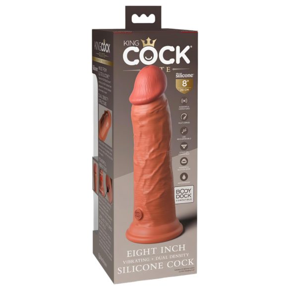 King Cock Elite 8 - vibratore realistico 20cm - colore scuro naturale