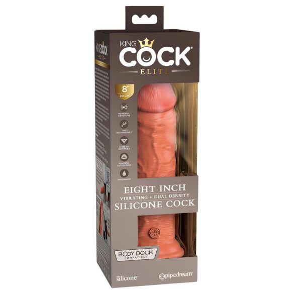 King Cock Elite 8 - vibratore realistico 20cm - colore scuro naturale