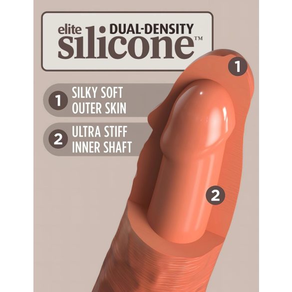 King Cock Elite 8 - vibratore realistico 20cm - colore scuro naturale