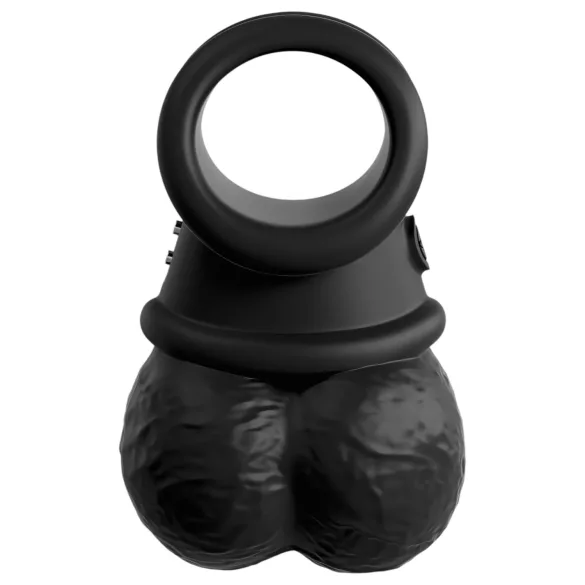 King Cock Crown Jewels - anello fallico vibrante (nero)