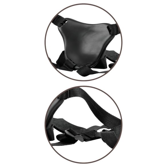 King Cock Elite - Strap-on con dildo - Comodo Body Dock - marrone