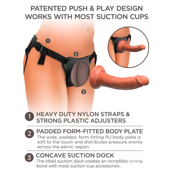 King Cock Elite Comfy - dildo indossabile con imbrago - pelle scura