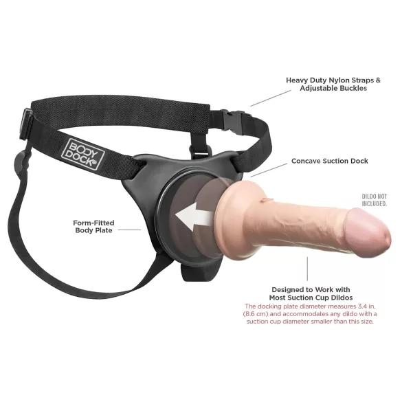 Body Dock OG - mutandina con aggancio per dildo con ventosa (nera)