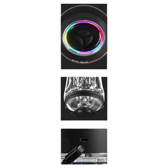 PDX ViewTube Pro - masturbatore aspirante e vibrante (nero)