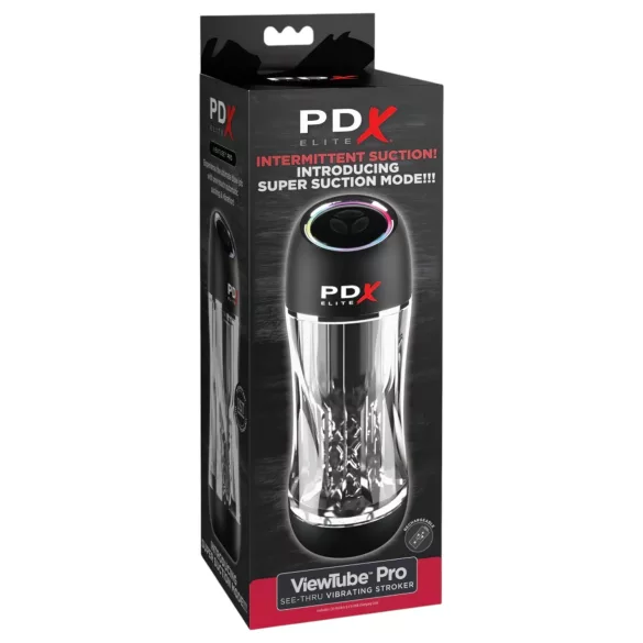 PDX ViewTube Pro - masturbatore aspirante e vibrante (nero)