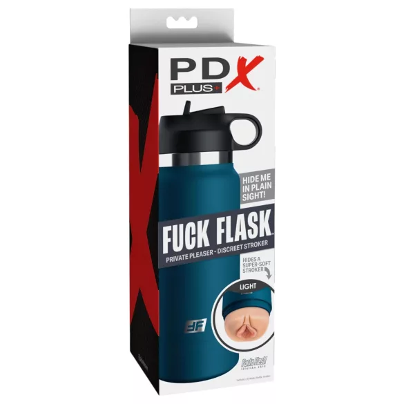 Fuck Flask Private Pleaser - masturbatore vagina - portatile - blu/naturale