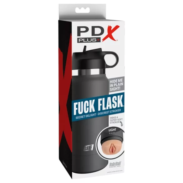 PDX - Fuck Flask Secret Delight - vagina artificiale in borraccia (nero-naturale)