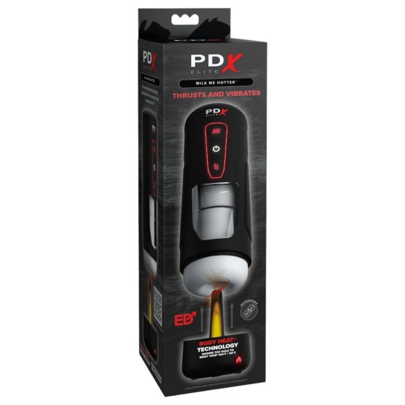 PDX Elite Milk Me Hotter - masturbatore riscaldante uomo - nero