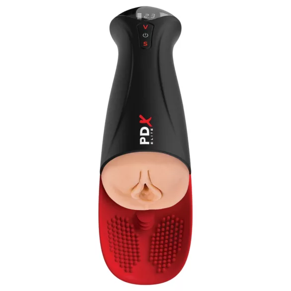 PDX Elite Fuck-O-Mat Pro XL - masturbatore vibrante con aspirazione - nero