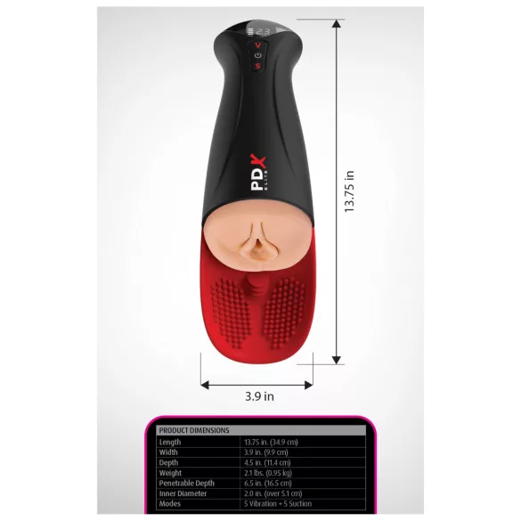 PDX Elite Fuck-O-Matic Pro XL masturbatore automatico a suzione - nero