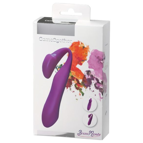 BeauMents Come2gether - vibratore per coppia ricaricabile, impermeabile (viola)