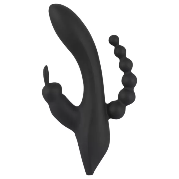 SMILE Triple - vibratore triplo ricaricabile impermeabile nero