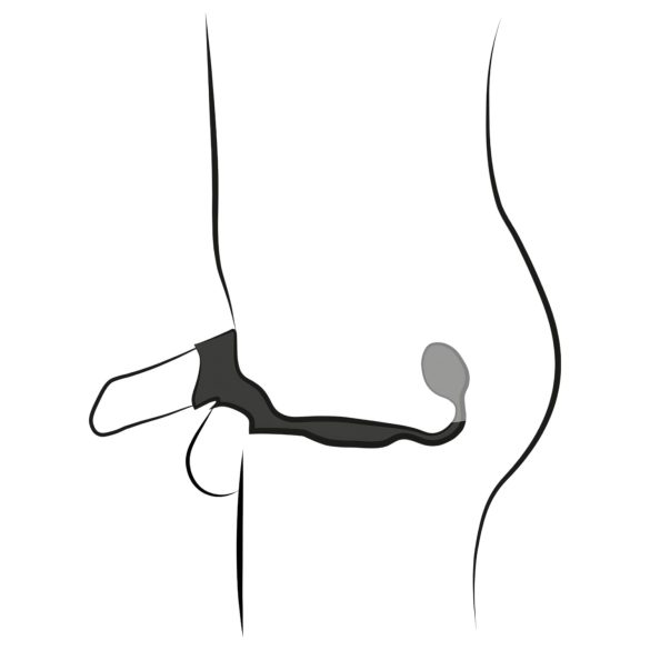 Rebel - anello pene e scroto con vibratore anale - nero