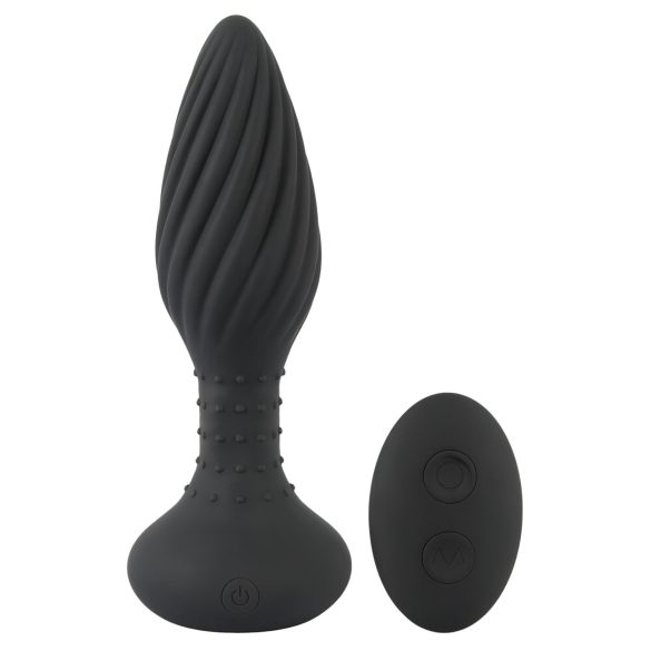 ANOS - vibratore anale rotante con perle - nero